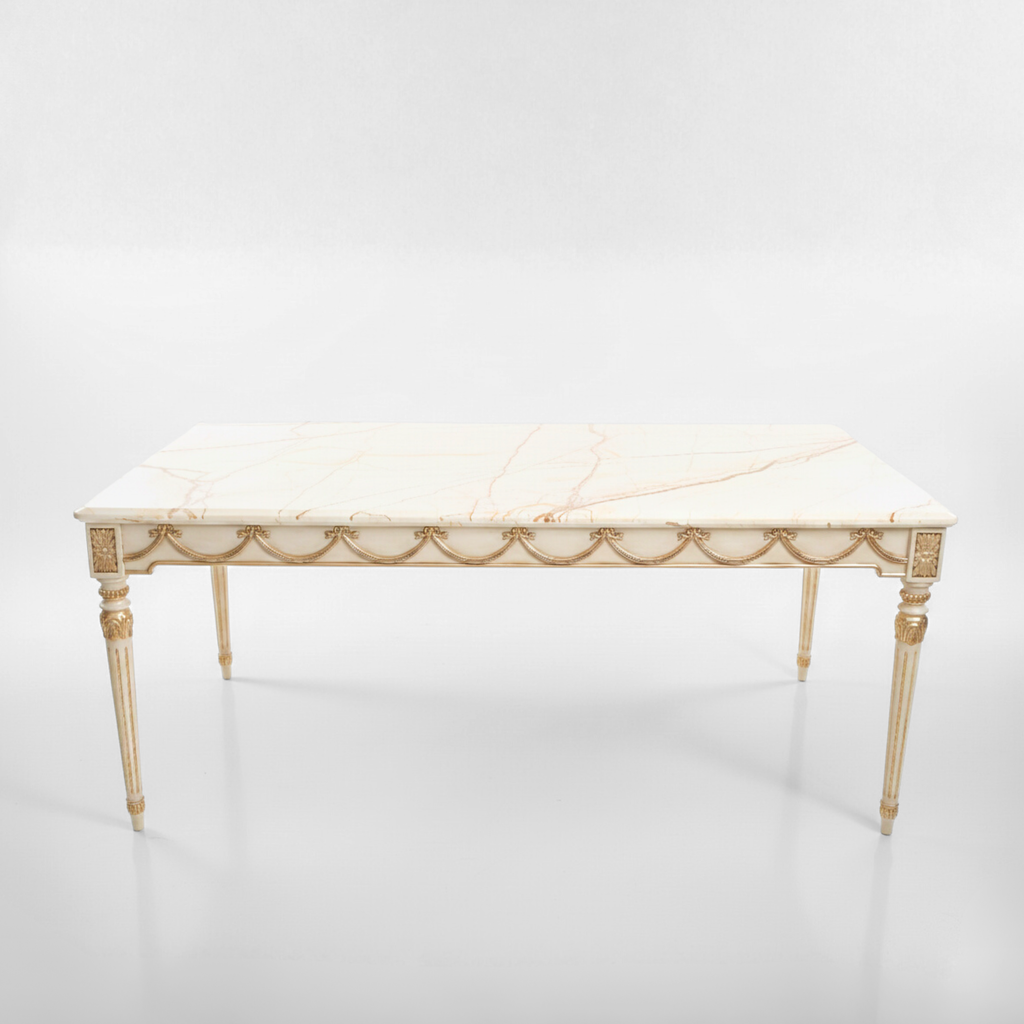 The ALEXANDRA 6 Seater Marble Dining Set