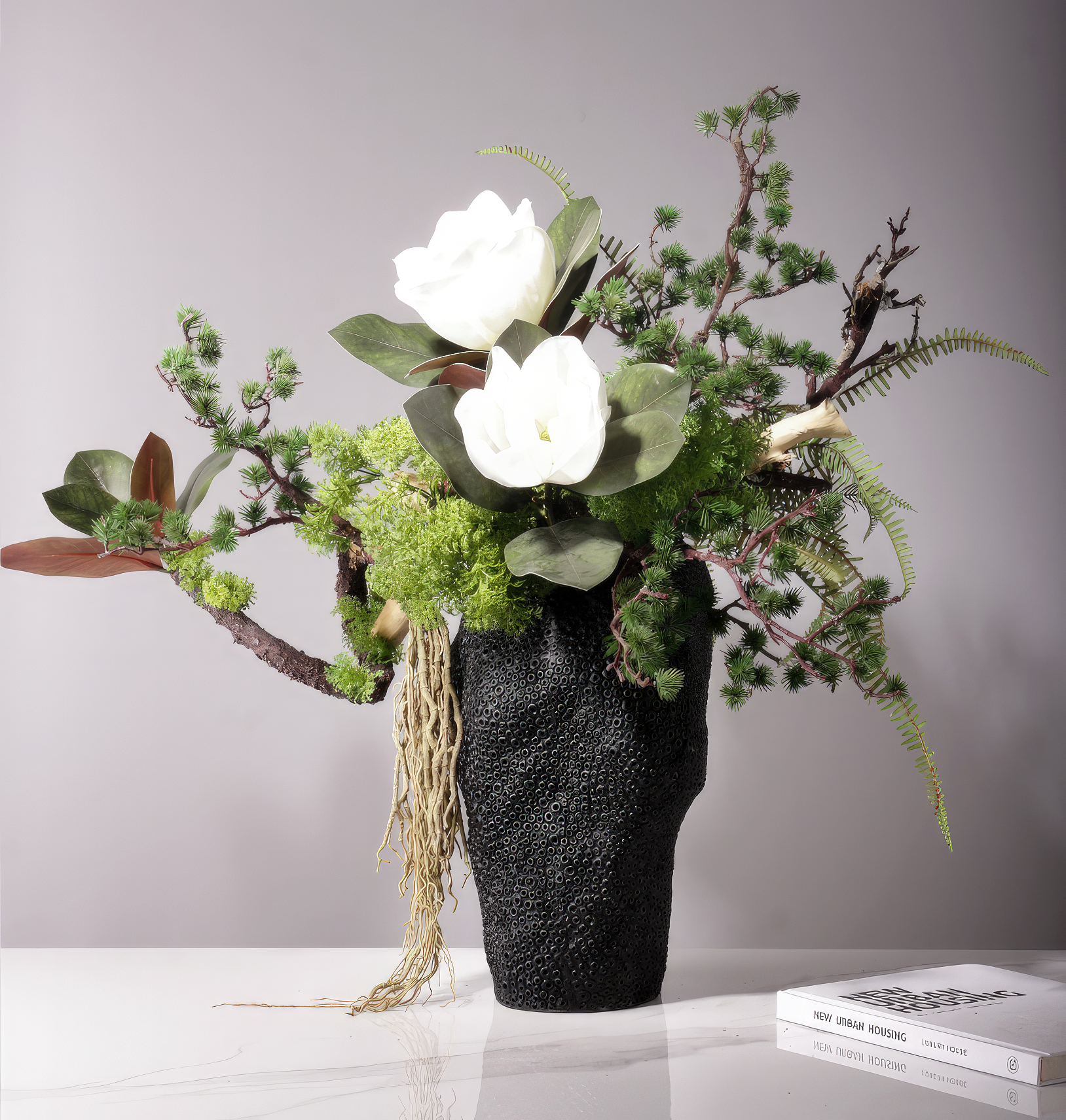 "Lillian" Floral Arrangement in Black Vase