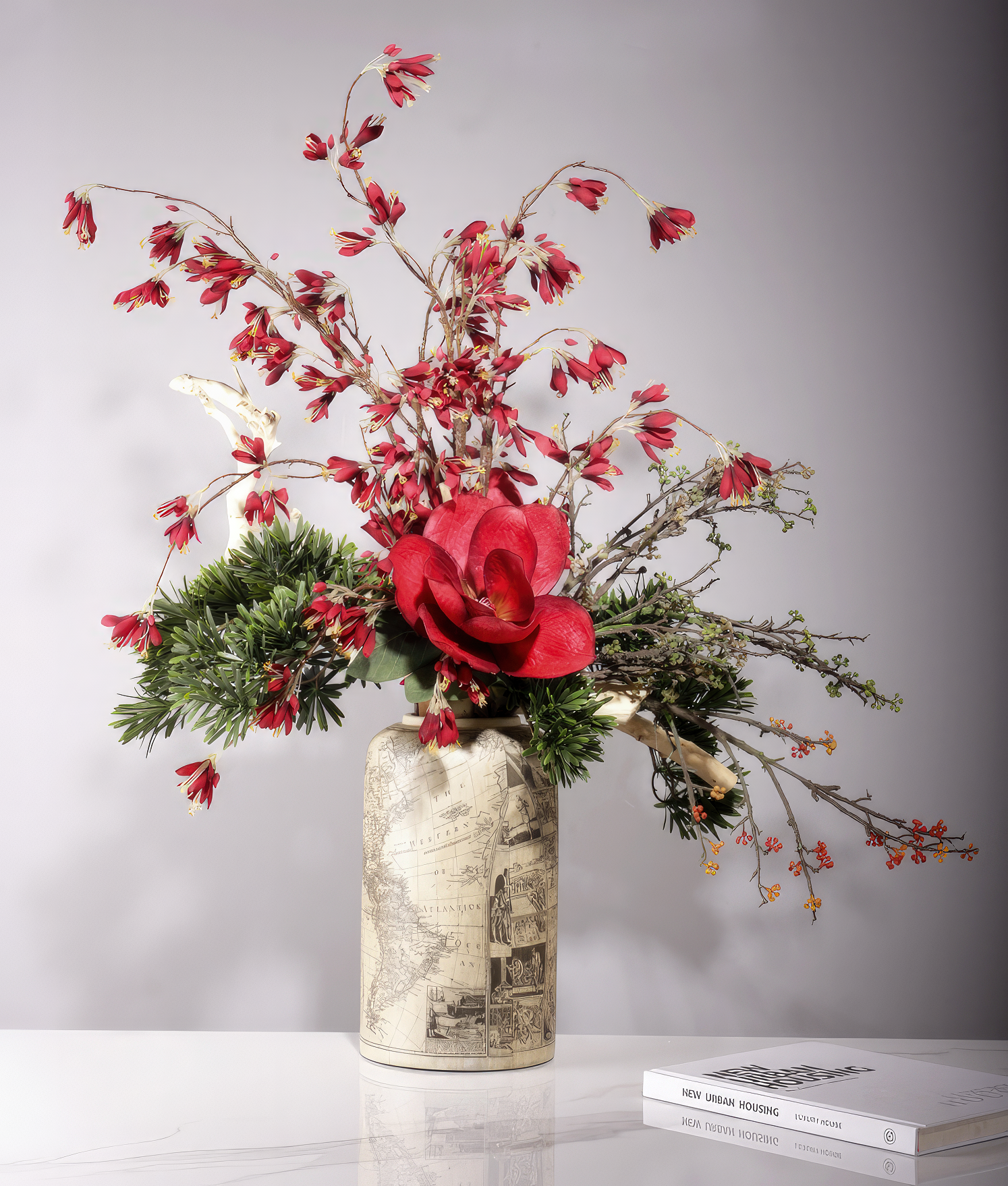 "Henrietta" Floral Arrangement in Ivory Vase