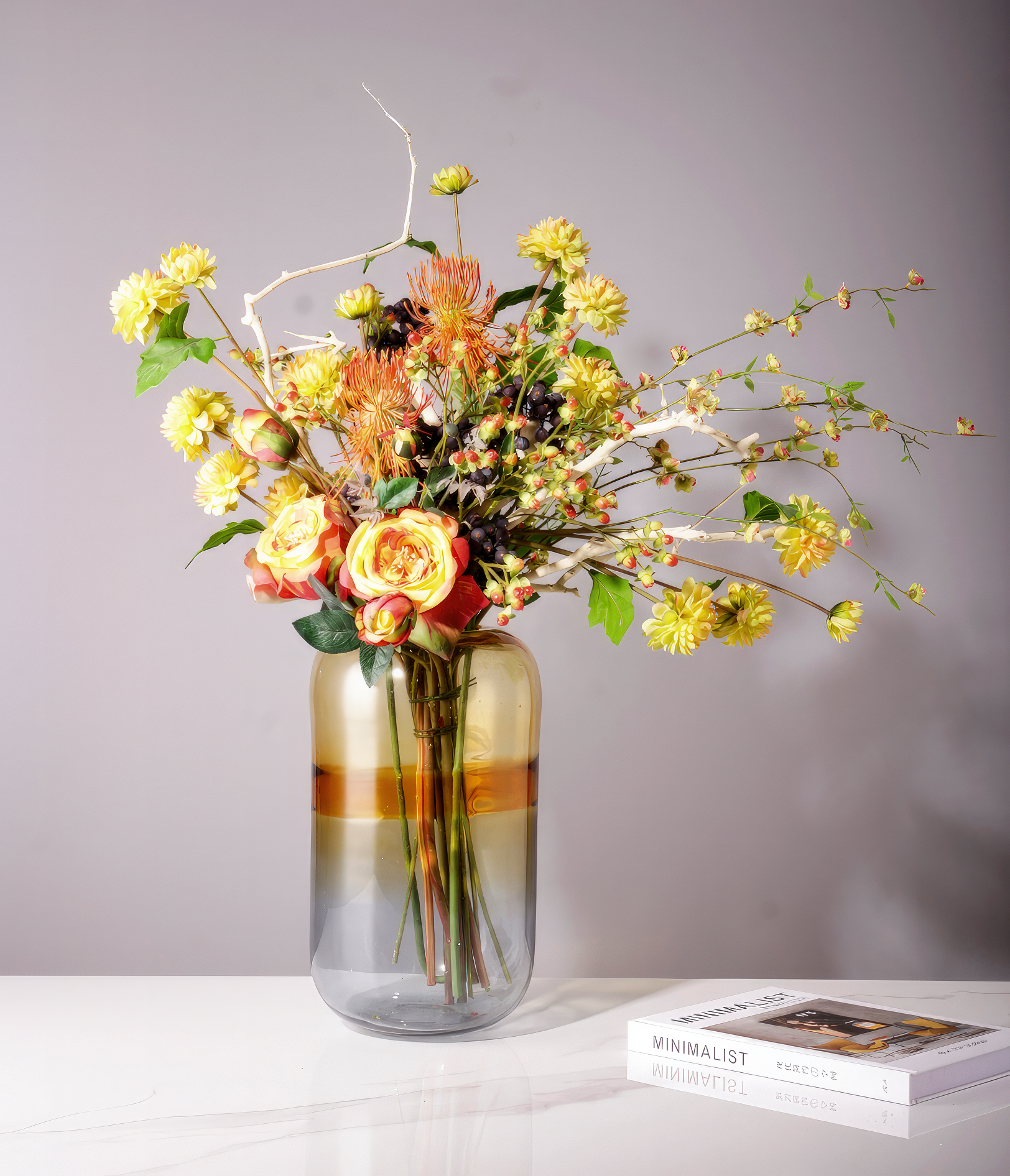 "Elena" Floral Arrangement in Amber
