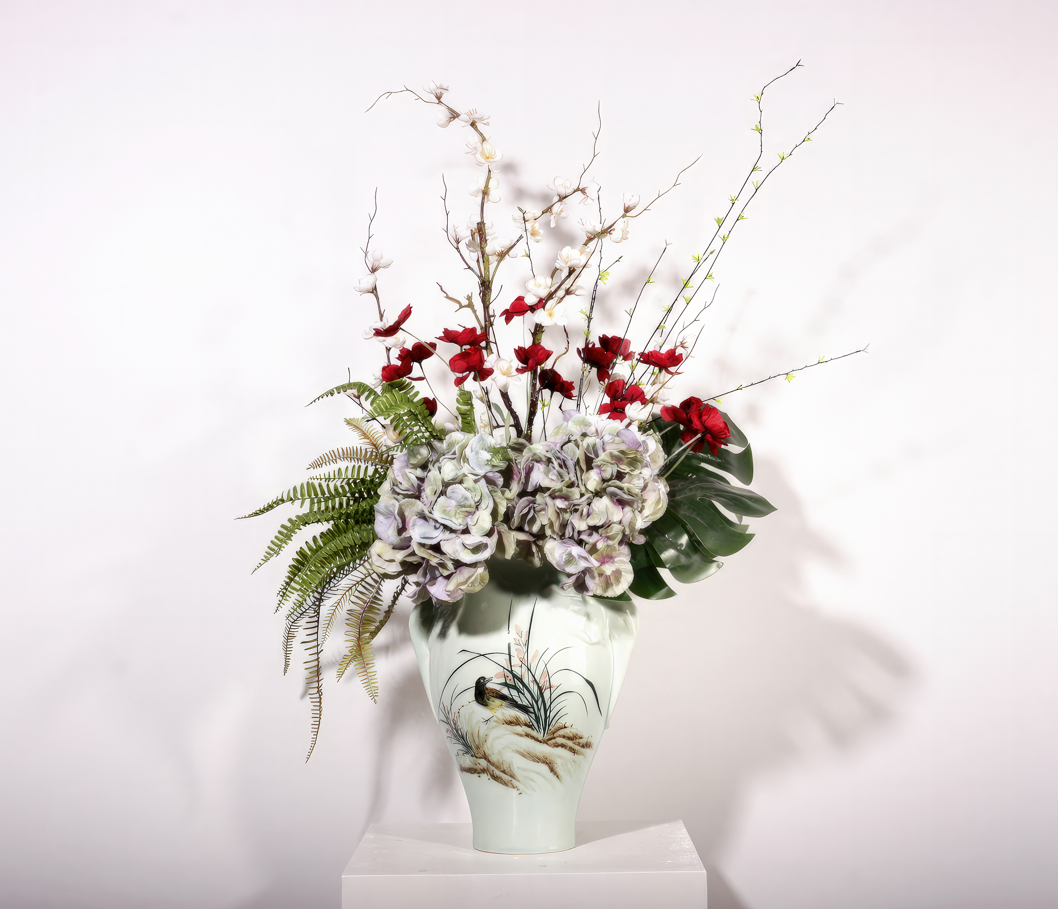 "Isadora" Floral Arrangement in Jade Green Vase