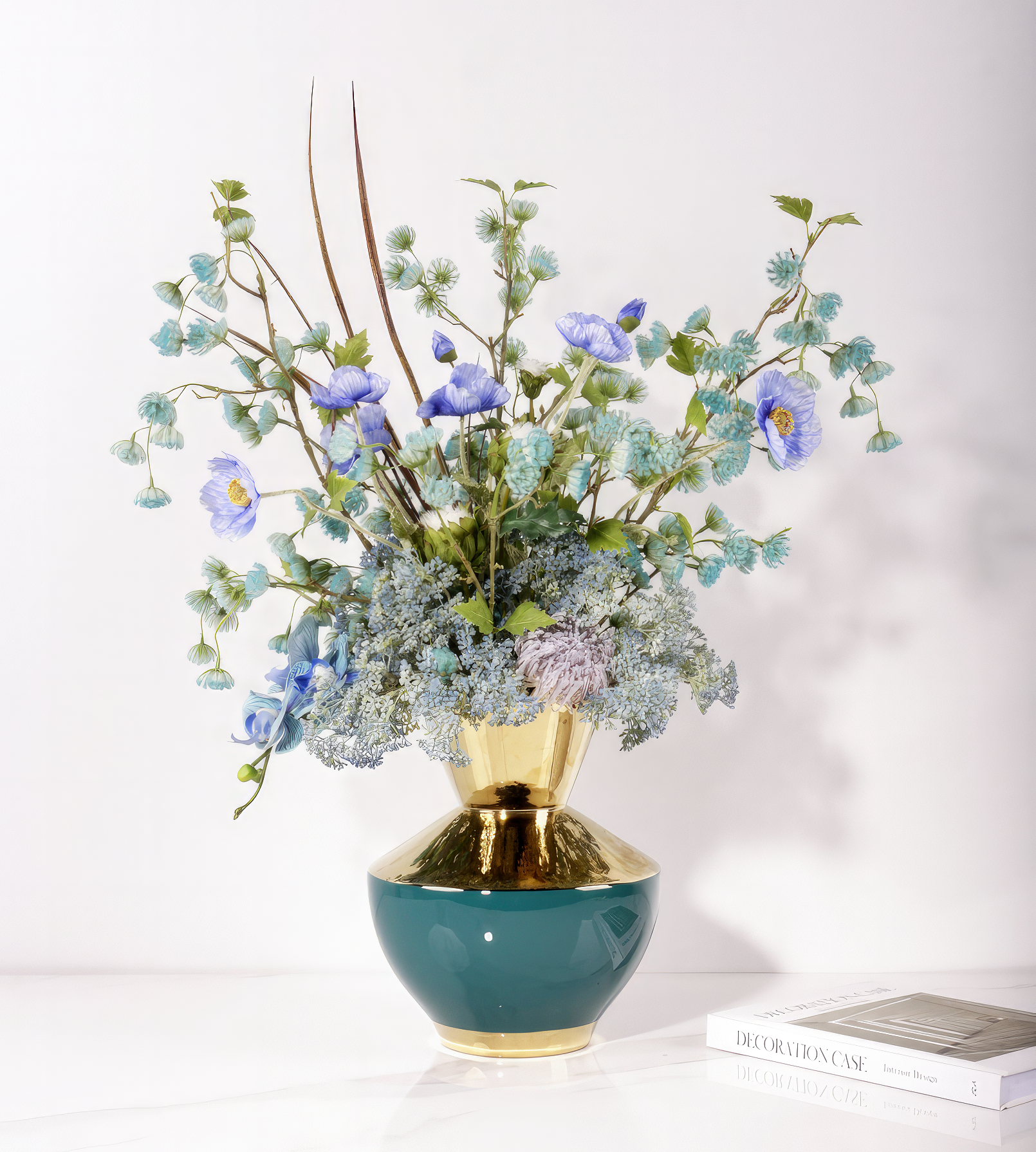 "Aurora" Floral Arrangement in Emerald Green