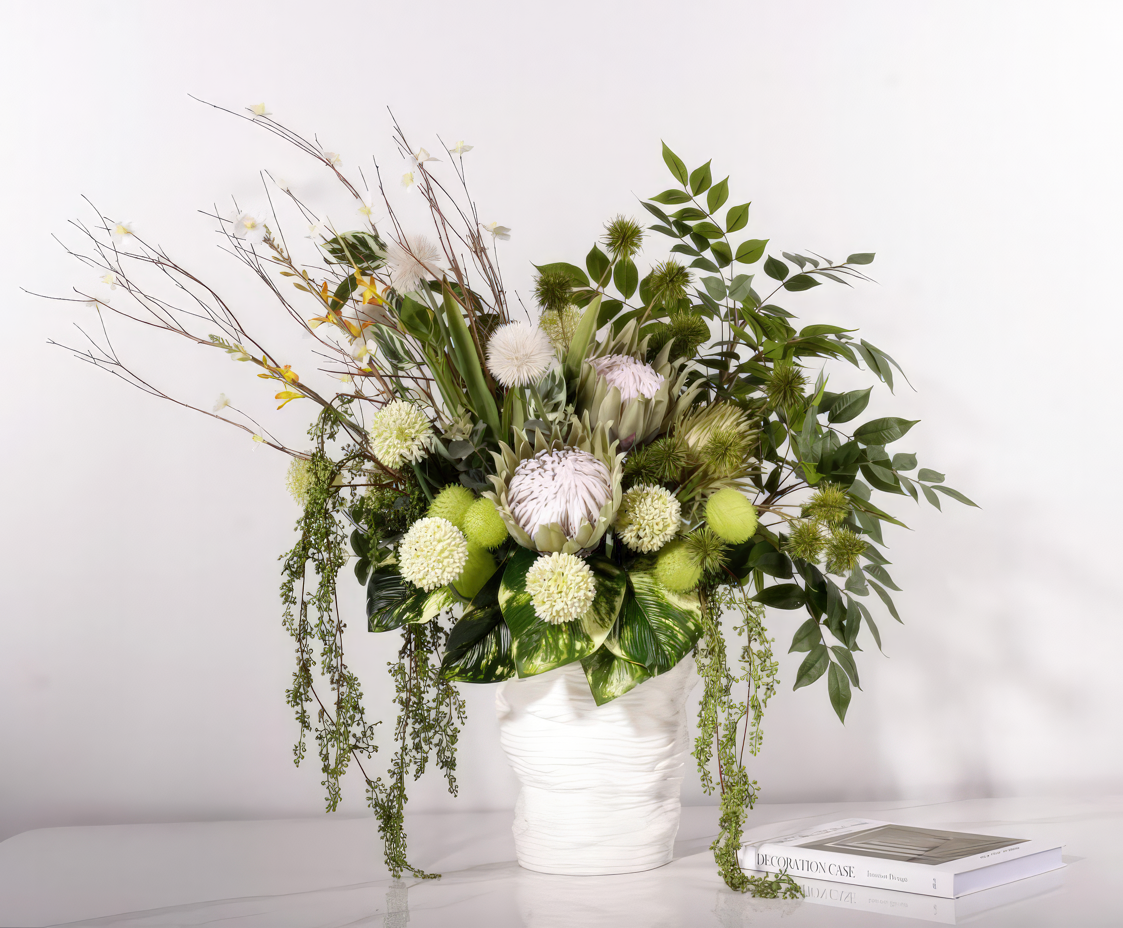 "Lydia" Floral Arrangement in White Vase