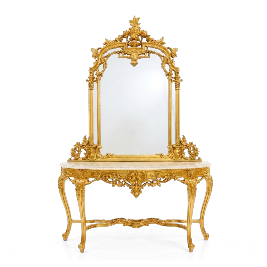 ANASTASIA Marble Console Table with Mirror