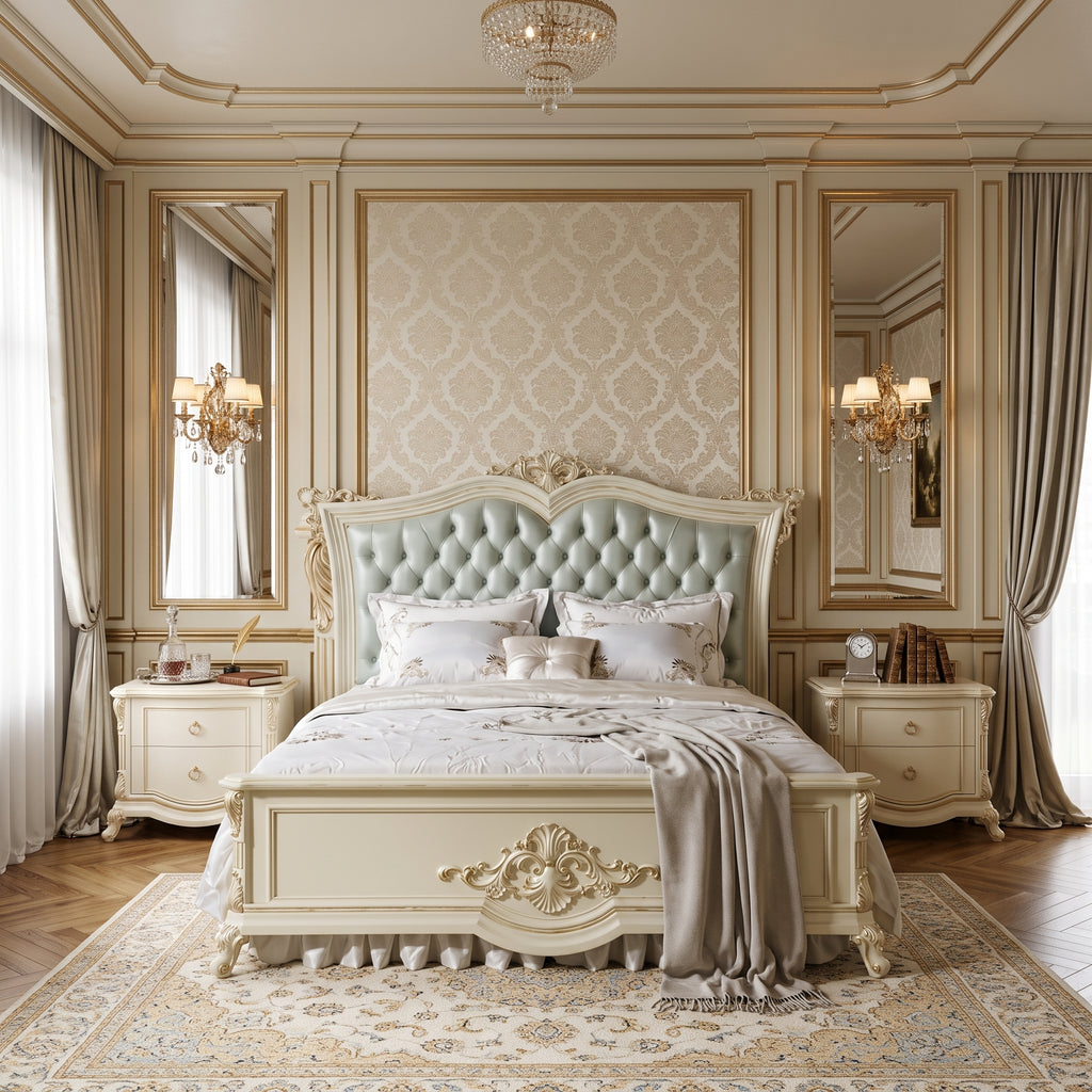 The ISABELLA King-sized Bed + 2 Side Tables