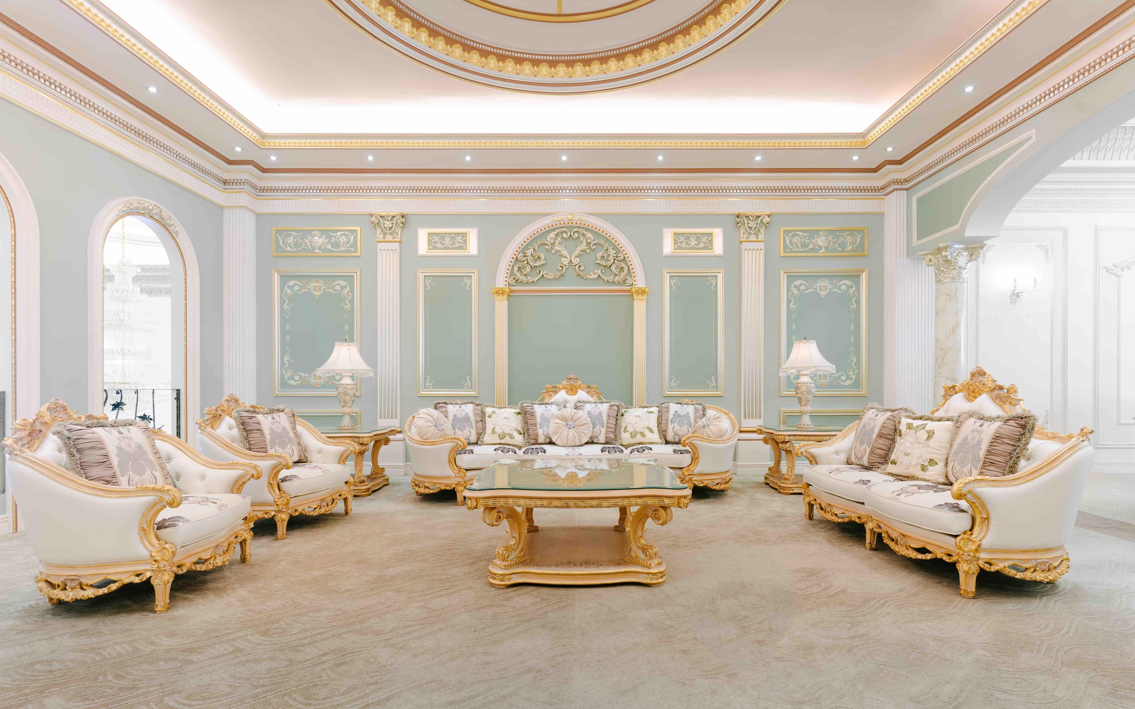 Louis XVI 1+1+2+4 Seater Sofa Set by Emperor Palace™