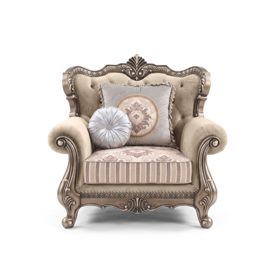 The MYRCELLA Victorian Living Room Concept with Marble Tabletop