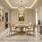 Amelie Majestic Marble 1+6 Dining Set