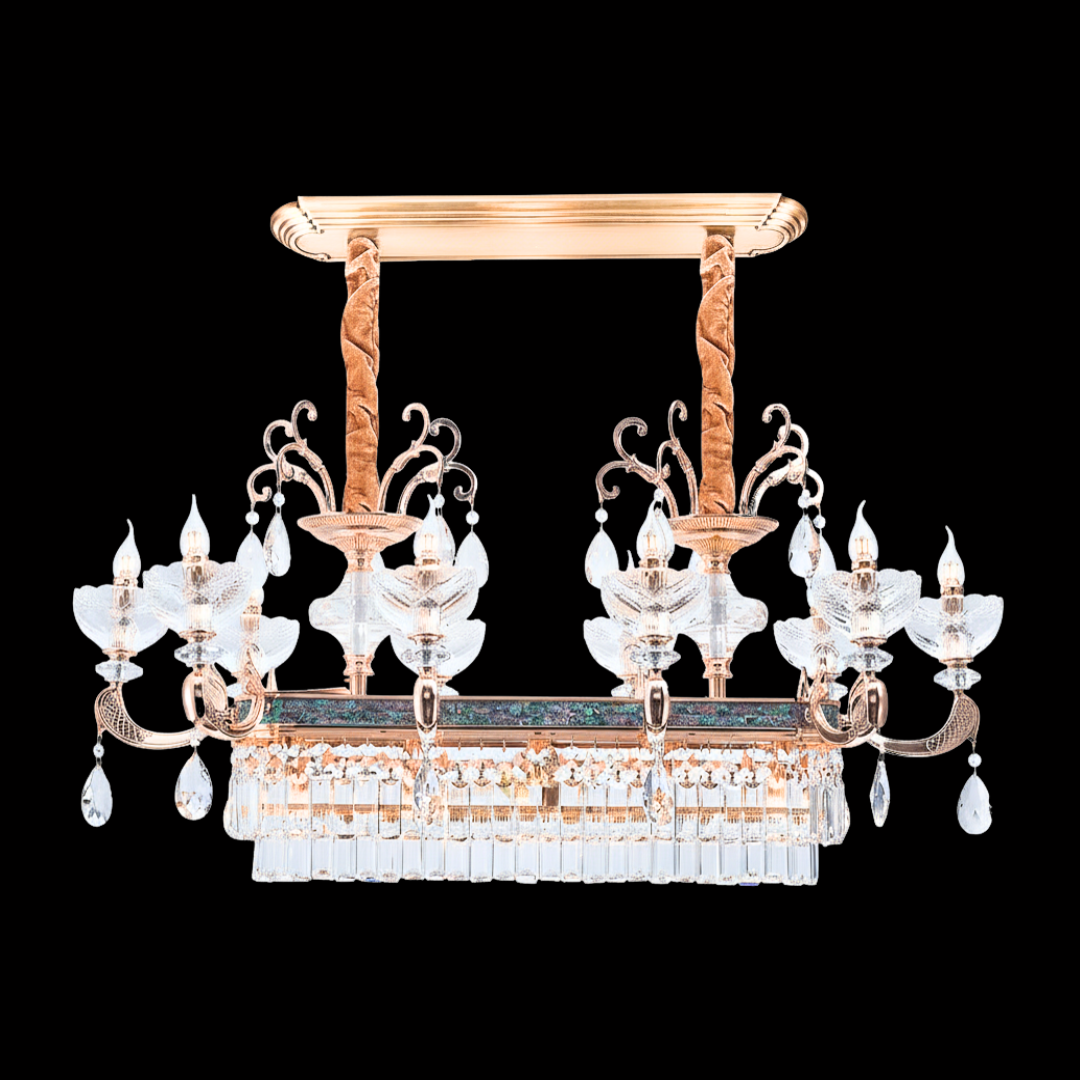 LUMINA High-end solid brass wall sconce featuring cascading crystals and iridescent trimmings; view this neoclassical lighting at our Kuala Lumpur showrooms with free installation within Klang Valley.